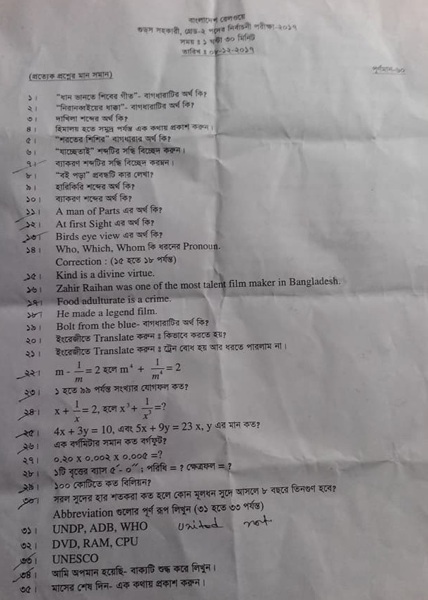 Bangladesh Railway Job Question